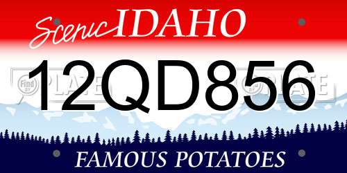 12QD856 Idaho License Plate