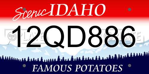 12QD886 Idaho License Plate