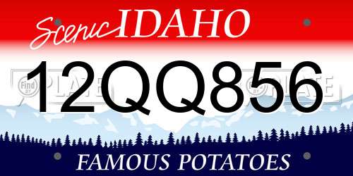 12QQ856 Idaho License Plate