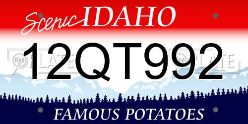 12QT992 Idaho License Plate