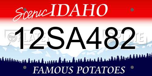 12SA482 Idaho License Plate