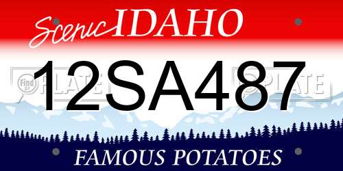 12SA487 Idaho License Plate