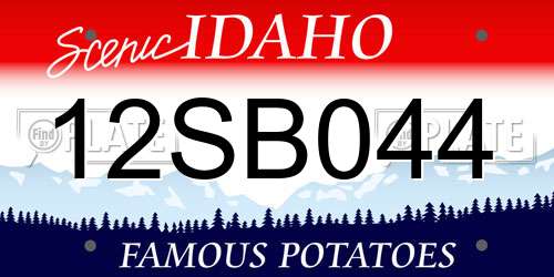 12SB044 Idaho License Plate