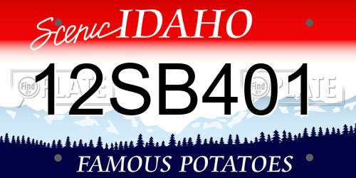 12SB401 Idaho License Plate