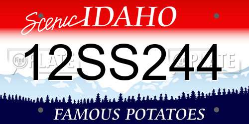 12SS244 Idaho License Plate
