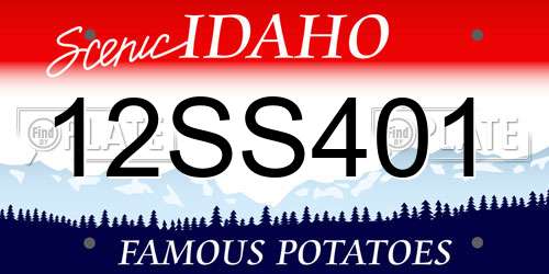 12SS401 Idaho License Plate
