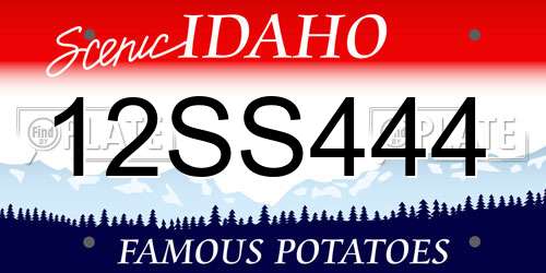 12SS444 Idaho License Plate