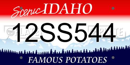 12SS544 Idaho License Plate