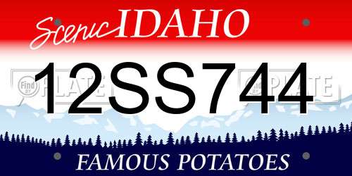 12SS744 Idaho License Plate