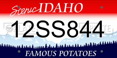 12SS844 Idaho License Plate