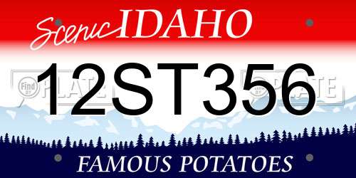 12ST356 Idaho License Plate