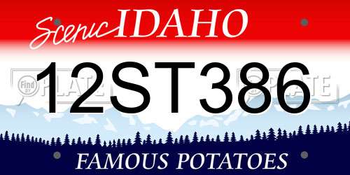 12ST386 Idaho License Plate