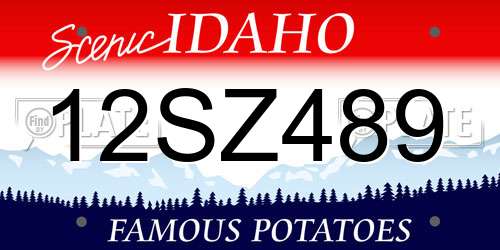 12SZ489 Idaho License Plate