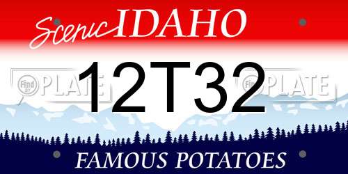 12T32 Idaho License Plate
