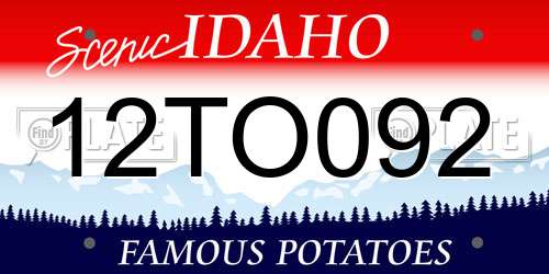 12TO092 Idaho License Plate