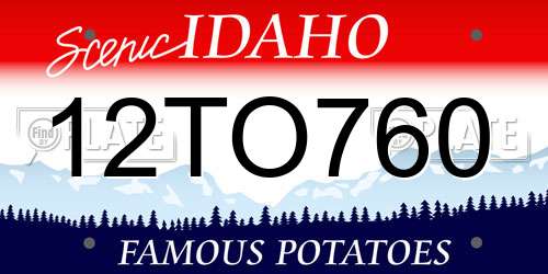 12TO760 Idaho License Plate