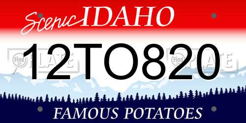12TO820 Idaho License Plate