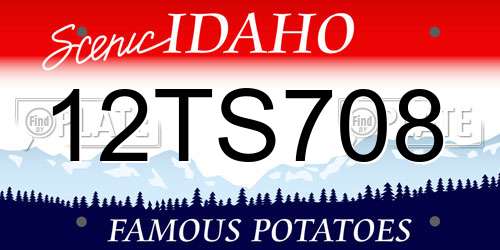 12TS708 Idaho License Plate