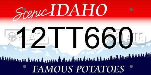 12TT660 Idaho License Plate