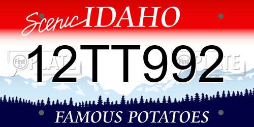 12TT992 Idaho License Plate