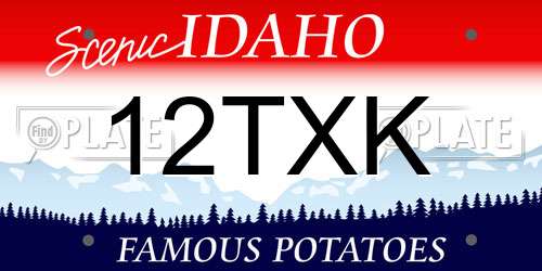 12TXK Idaho License Plate