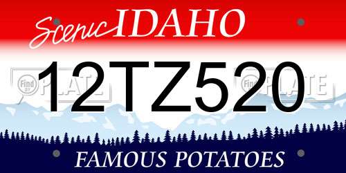 12TZ520 Idaho License Plate