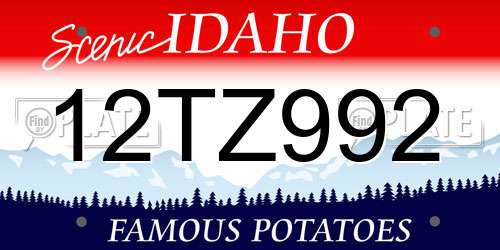 12TZ992 Idaho License Plate