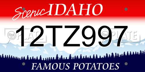 12TZ997 Idaho License Plate