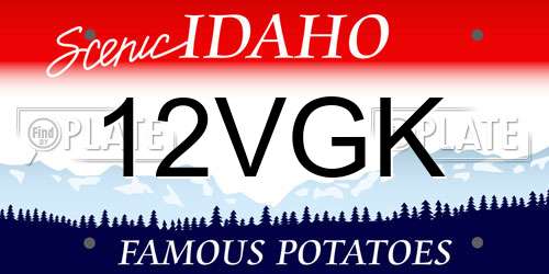 12VGK Idaho License Plate