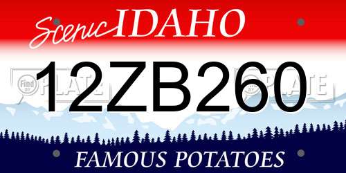 12ZB260 Idaho License Plate