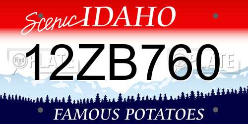 12ZB760 Idaho License Plate