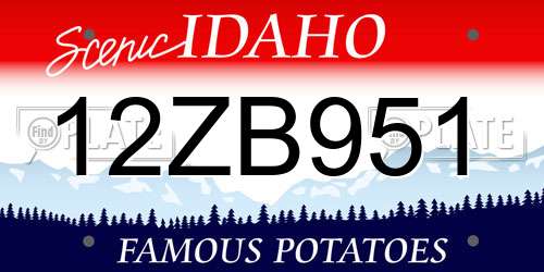 12ZB951 Idaho License Plate