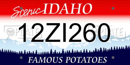 12ZI260 Idaho License Plate