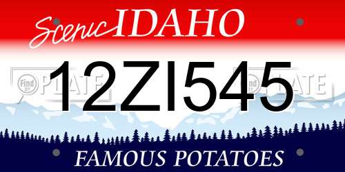 12ZI545 Idaho License Plate