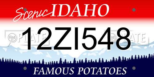 12ZI548 Idaho License Plate