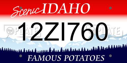 12ZI760 Idaho License Plate