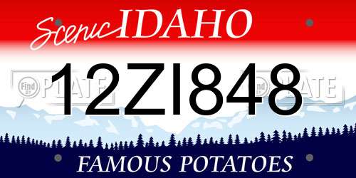 12ZI848 Idaho License Plate