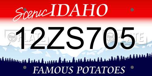 12ZS705 Idaho License Plate