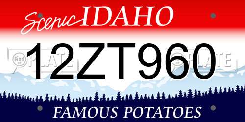 12ZT960 Idaho License Plate