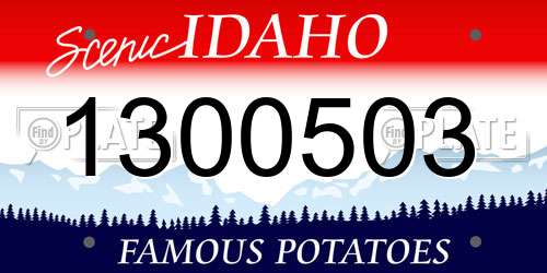 1300503 Idaho License Plate