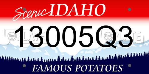 13005Q3 Idaho License Plate