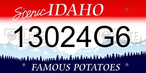 13024G6 Idaho License Plate
