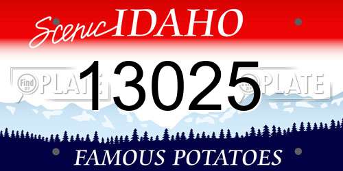13025 Idaho License Plate