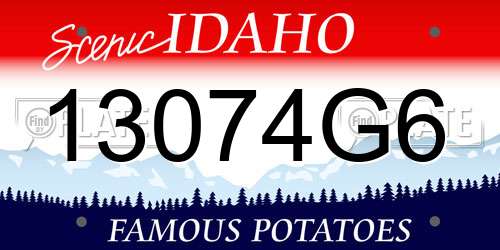 13074G6 Idaho License Plate