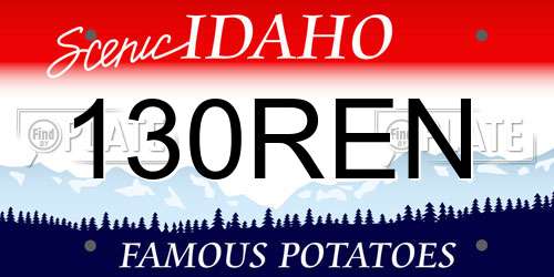 130REN Idaho License Plate