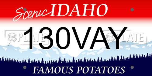 130VAY Idaho License Plate