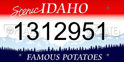 1312951 Idaho License Plate