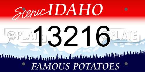 13216 Idaho License Plate