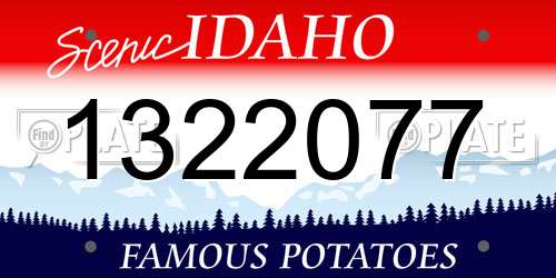 1322077 Idaho License Plate