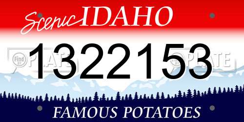 1322153 Idaho License Plate